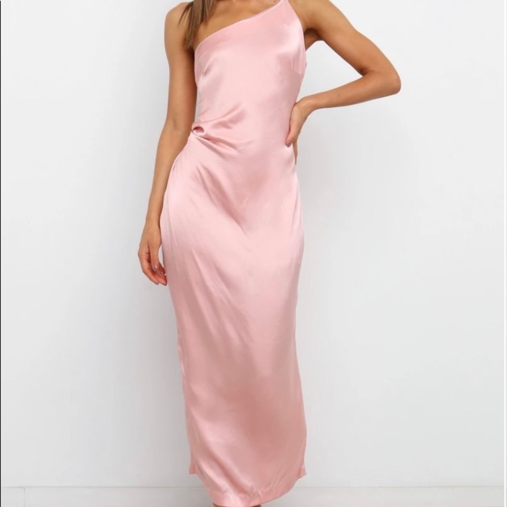 PetalandPup Pink Satin Tienna Dress